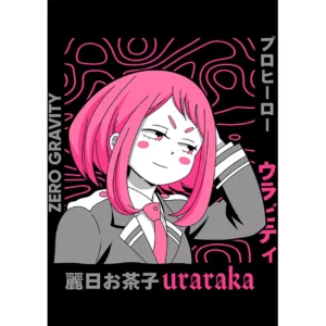 Vector editable de Uraraka Zero Gravity de My Hero Academia para estampados en camisetas y hoodies