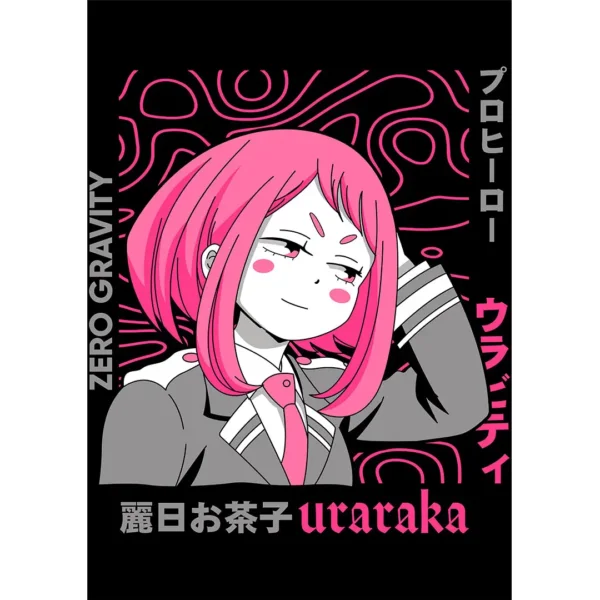 Vector editable de Uraraka Zero Gravity de My Hero Academia para estampados en camisetas y hoodies