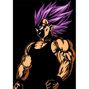 Vector de Vegeta Ultra Ego en estilo anime para estampados, ideal para playeras y sudaderas