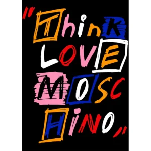 Vector Think Love Moschino para estampados en formato AI con mockups incluidos