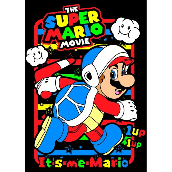 Vector Mario Bros Tortuga estilo The Super Mario Movie para estampados en formato AI