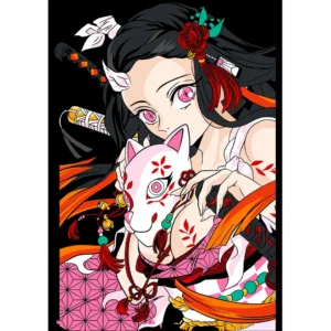 Diseño vectorial de Nezuko Kamado estilo Waifu para estampado en camisetas y productos personalizados