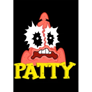 Vector digital editable de Patricio asustado de Bob Esponja para estampado en camisetas.