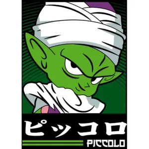 Ilustración vectorial chibi de Piccolo Dragon Ball en formato AI para estampados