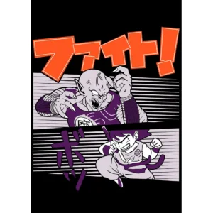 Diseño vectorial de Piccolo vs Goku estilo manga para estampado, formato AI con mockups incluidos.