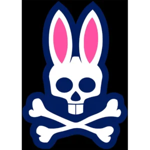 Vector de conejo con calavera estilo Psycho Bunny para estampado en camisetas y hoodies