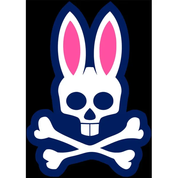 Vector de conejo con calavera estilo Psycho Bunny para estampado en camisetas y hoodies