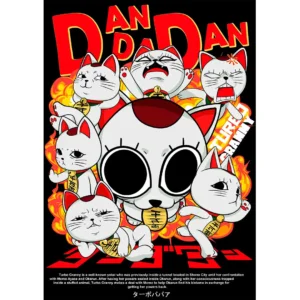 Vector editable de la Turboabuela del anime Dandadan para estampado en playeras y hoodies – formato AI y mockups incluidos.