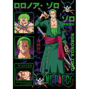Vector editable de Roronoa Zoro (One Piece) para estampados de ropa
