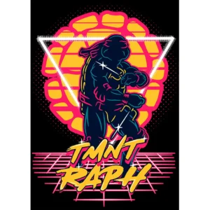 Ilustración vectorial estilo retro de Rafael (TMNT) para estampados de ropa en formato AI + mockups PNG