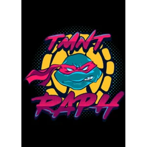 Diseño vectorial de Rafael TMNT estilo retro para estampados en camisetas y sudaderas