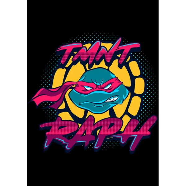 Diseño vectorial de Rafael TMNT estilo retro para estampados en camisetas y sudaderas