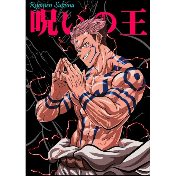 Vector de Ryomen Sukuna de Jujutsu Kaisen para estampado en playeras – Formato AI
