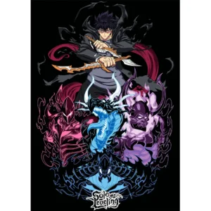 Vector premium de Sung Jinwoo de Solo Leveling para impresión textil y sublimación
