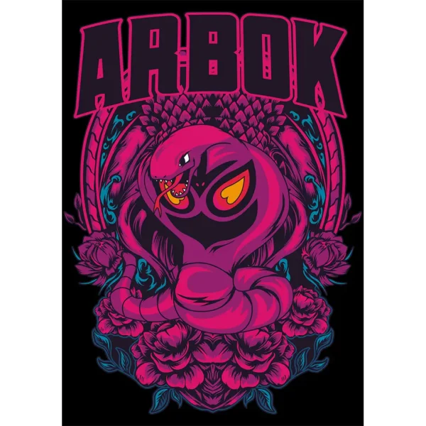 Diseño vectorial de Arbok estilo Pokémon para estampados y ropa personalizada en formato AI