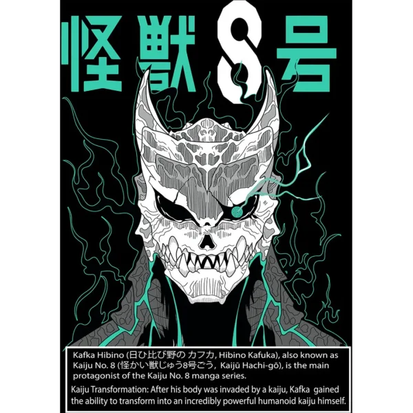 Vector de Kafka Hibino en forma de Kaiju No. 8 – Diseño editable en formato .AI con mockups para playeras