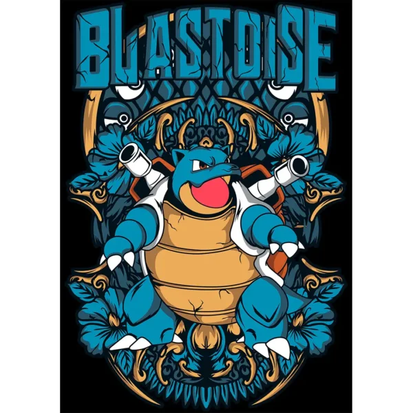 Vector Pokémon Blastoise en formato AI para estampados y sublimación