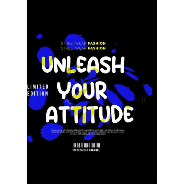 Vector Streetwear “Unleash Your Attitude” en formato .AI para estampados y mockups