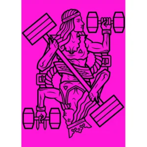 Vector Gym Queen para estampados de ropa fitness en formato .AI con mockups en PNG