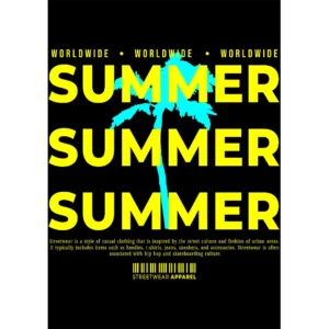 Vector Streetwear SUMMER en formato .AI para estampados con mockups incluidos