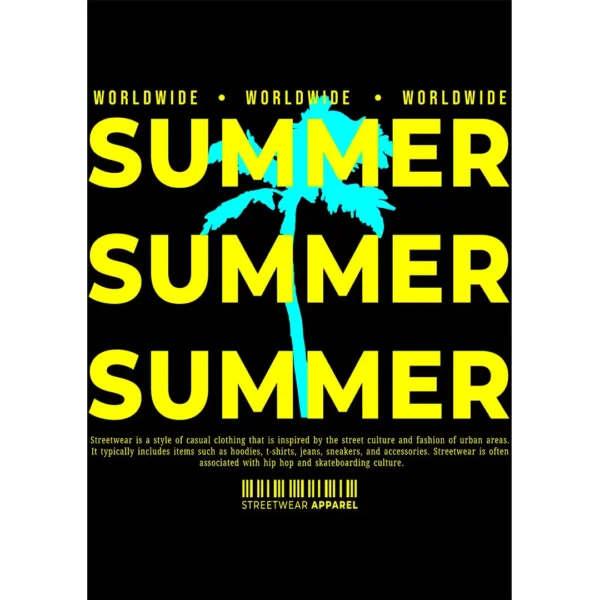 Vector Streetwear SUMMER en formato .AI para estampados con mockups incluidos