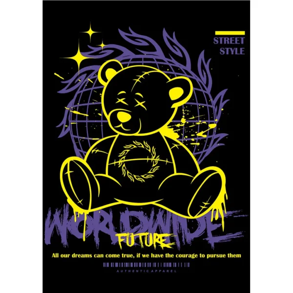Vector Streetwear Worldwide Future – Diseño urbano editable para playeras y hoodies